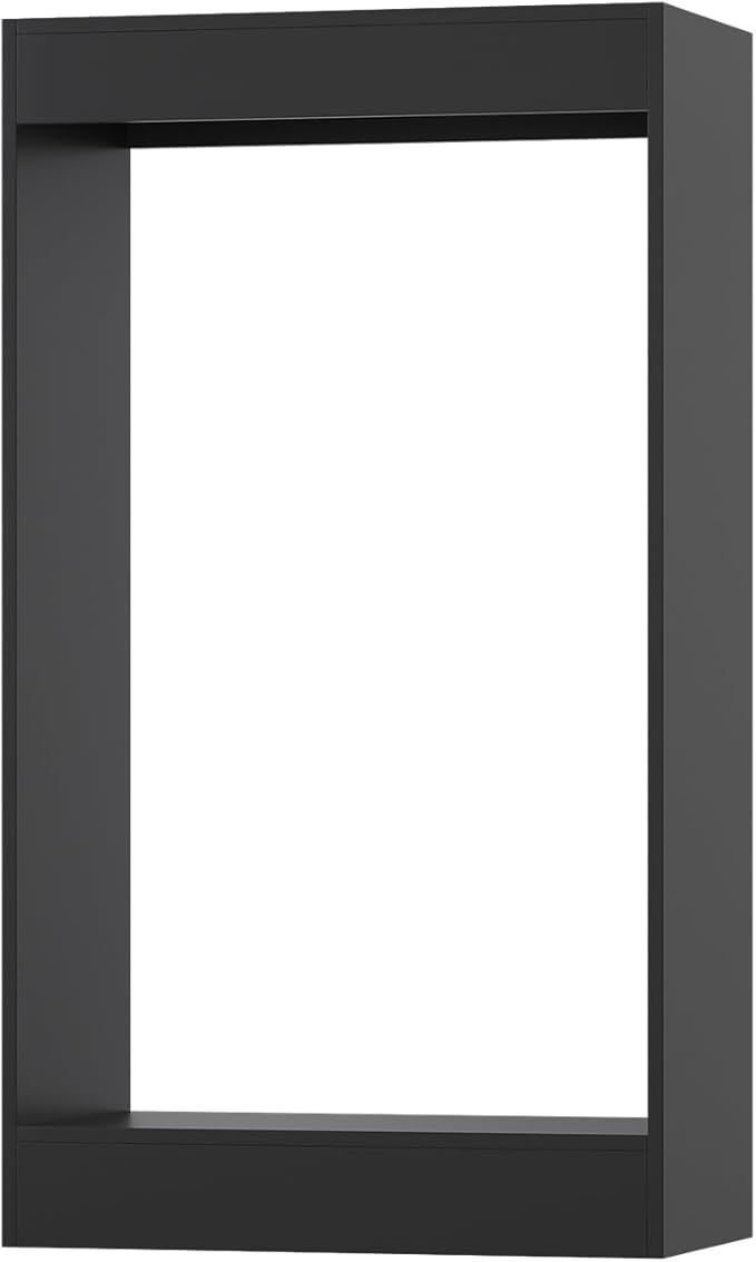 Double Hanging Closet Unit, Modular Closet System, Wood Closet System Organizer with Storage for Walk In Closets, Clothing Rack Wardrobe Closet for Hanging Clothes, Bedroom, Black, 28.5"W