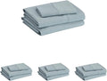 Amazon Basics Lightweight Super Soft Easy Care Microfiber 3 Piece Bed Sheet Set with 14-Inch Deep Pockets, Twin XL, Spa Blue, Solid (Pack of 4)