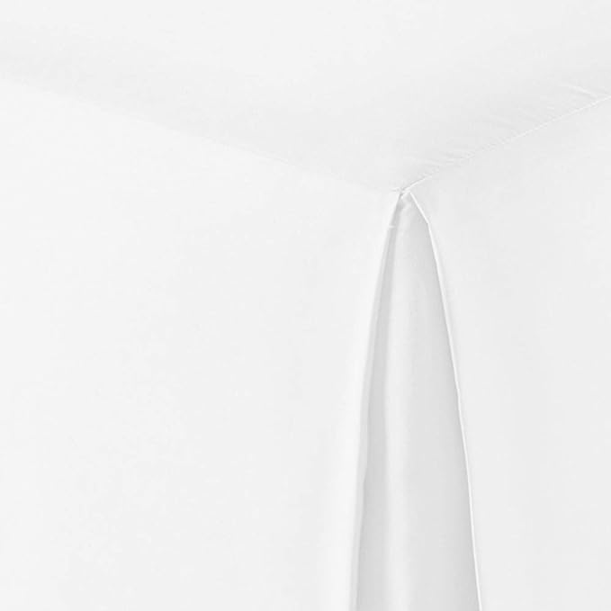 Amazon Basics Lightweight Pleated Bed Skirt, King, Bright White, Solid