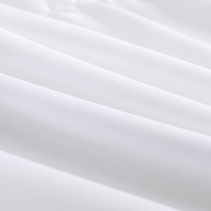 TSUTOMI Bed Skirt Full Size Ruffled Bed Skirt with Split Corners, 16 Inch Drop Dust Ruffle Bed Skirts with Platform, Gathered Style, 100% Microfiber, White