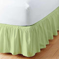 Sage Solid Ruffled Bed Skirt Short Queen-30 Inch Drop Split Corner, Microfiber Bedskirt with Platform Three Sided Coverage