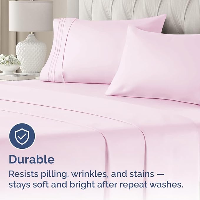 Queen Pillow Cases Set of 2 - Ultra Soft Hotel Quality Pillowcase Covers - Comfy, Cozy & Wrinkle Free - Shrinkage, Stain and Fade Resistant - Machine Washable Pillow Protectors - 2 Piece Set - Pink