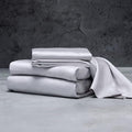 LUXOME Luxury Sheet Set | 100% Rayon (Viscose) from Bamboo | Full Size - Stone | Deep Pockets | 4-Piece Set (Fitted, Flat, 2 Pillowcases)
