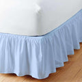 Light Blue Solid Ruffled Bed Skirt Full-10 Inch Drop Split Corner, Microfiber Bedskirt with Platform Three Sided Coverage