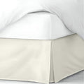 Pleated Bed Skirt Queen Size, 16" Drop with Platform Design for Secure Fit, Split Corners, Wrinkle-Resistant Microfiber for Modern Stylish Look, Tailored Bedding for Hotel Luxury - Ivory