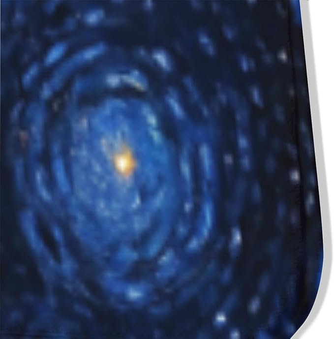 Machine Washable 2' x 3' Oil Painting-Style Area Rug, Bule Floor mat, Suitable for bedrooms, Girls' Room Bedside, Living Room, Dining Room, Office, Non-Slip Low-Pile Stars and Swirls Carpet