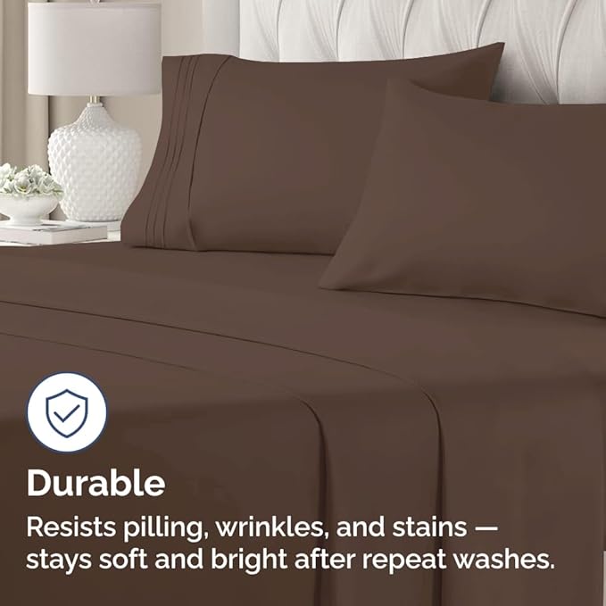 King Pillow Cases Set of 2 - Ultra Soft Hotel Quality Pillowcase Covers - Comfy, Cozy & Wrinkle Free - Shrinkage, Stain and Fade Resistant - Machine Washable Pillow Protectors - 2 Piece Set - Brown
