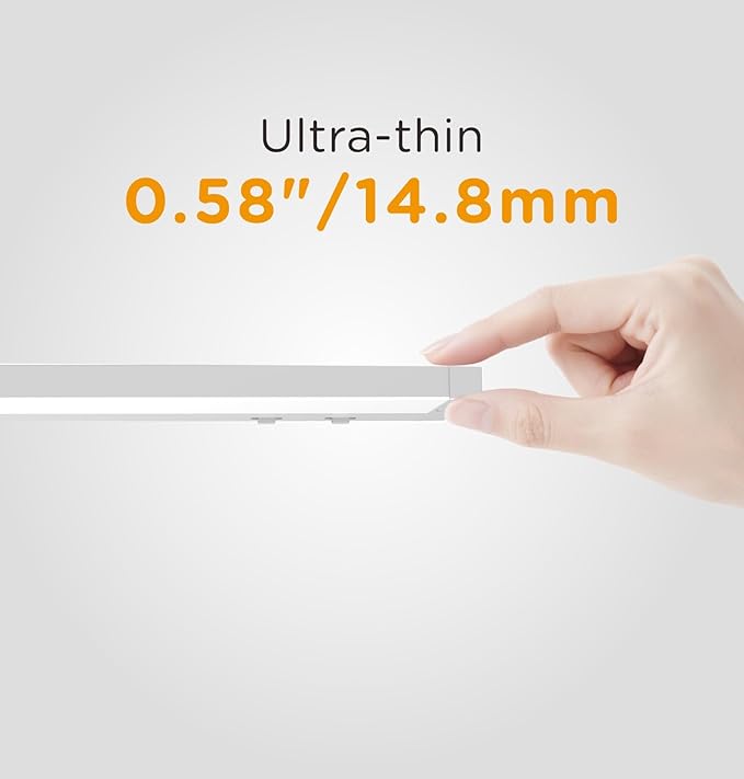 36 Inch Under Cabinet Lighting Plug in, 20W 120V 3 Color 3000K/4000K/5000K, 3 Brightness, Super Bright, Ultra Thin Under Counter Lights for Kitchen, Linkable LED Cabinet Light, White 2Pack