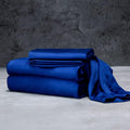 LUXOME Luxury Sheet Set | 100% Rayon (Viscose) from Bamboo | Full Size - Sapphire | Deep Pockets | 4-Piece Set (Fitted, Flat, 2 Pillowcases)
