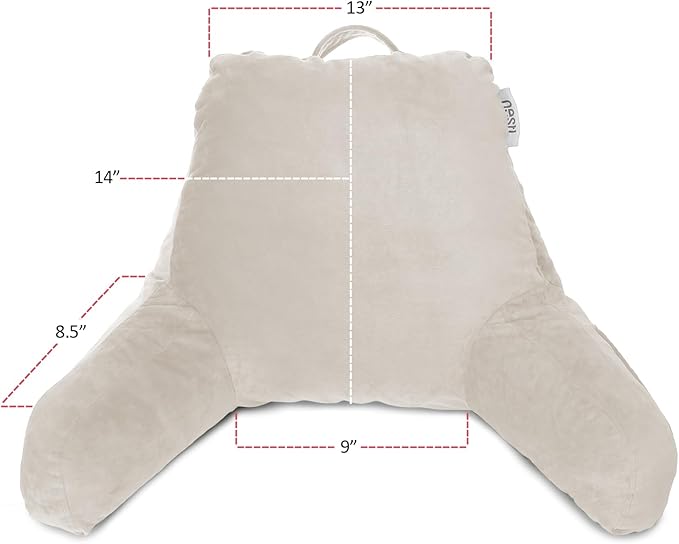Nestl Reading Pillow for Kids & Teens with Shredded Memory Foam, Backrest Pillows for Reading, Watching, and Gaming, Use on The Couch, Bed, or Floor, Adjustable Support with Washable Cover Linen