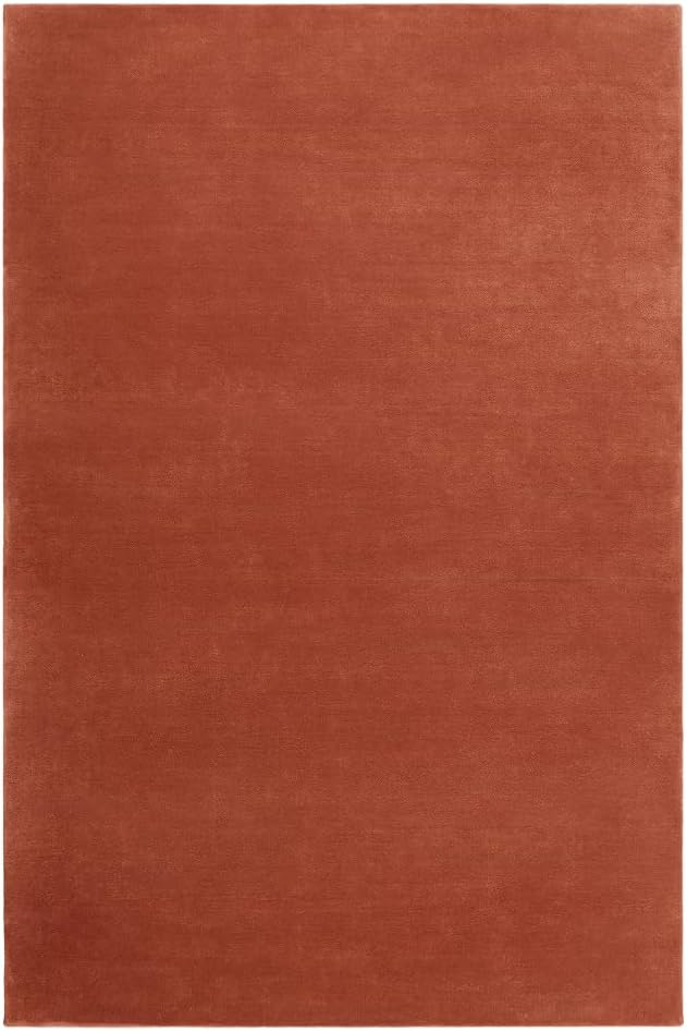 Hand-Tufted Wool Runner Area Rug – Soft Premium Wool Carpet for Living Room, Bedroom & Home Décor – 3X11 ft| Brick Red – Durable, Non-Slip Backing, Handcrafted Rug