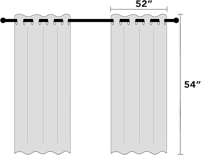 PrinceDeco Linen Blackout Curtains 100% Blackout Curtains for Bedroom Grommet Room Darkening Curtains & Drapes Thermal Insulated White Liner Noise Reducing Window Treatment Drapes,52" W x 54" L,Stone
