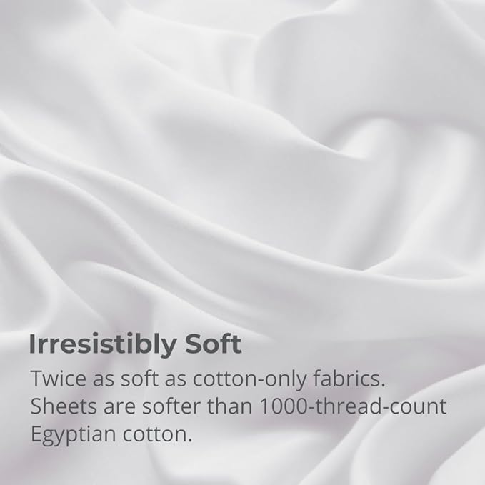 Cariloha Aloha Soft 4-Piece Sheet Set | White | Full | Made from 100% Viscose derived from Bamboo | Introductory Sheet Line