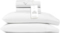 BOLL & BRANCH Signature Hemmed Sheet Set - Split King, White - Luxury 100% Organic Cotton - Includes 1 Flat, 2 Fitted, 2 Pillowcases - Buttery Soft