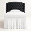Cottingon Dorm Bed Skirt Twin XL 32" with Split Corners, 100% Microfiber Soft and Stylish, College Room Essential, Extra Long Dust Ruffle for Extended Beds, White