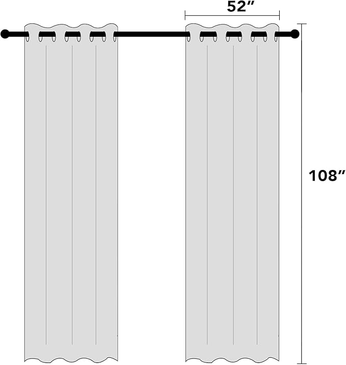 PrinceDeco Linen Blackout Curtains 108 Inches Long Thermal Insulated Textured Blackout Curtains 2 Panels Set Grommet Textured Curtains with White Liner for Bedroom Living Room(52x108 inch,Navy)