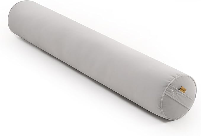 Long Pillow for Bed – Round Bolster Pillow for Adults, Body Pillow for Sleeping, Ergonomic Support,47.24x 7.87 Inches,Silver Gray