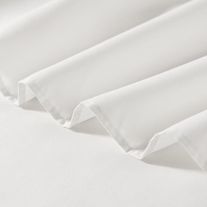 TSUTOMI Bed Skirt King Size Ruffled Bed Skirt with Split Corners, 16 Inch Drop Dust Ruffle Bed Skirts with Platform, Gathered Style, 100% Microfiber, Ivory