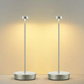 2Pack Cordless LED Table Lamp，Rechargeable Battery Desk Lamps, 3 Color Stepless Dimmable Metal Battery Table Lamps, Portable Table Light for Indoor/Outdoor/Restaurants/Bedroom/Bar
