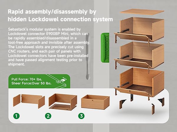 Stackable 3 Drawers Dresser, Customizable Chest of Drawers for Bedroom, Living Room, Hallway, Entryway, Mid-Century Style Furnitures Cabinet, 30 inch Width Tri-Color Comb (1 pcs)