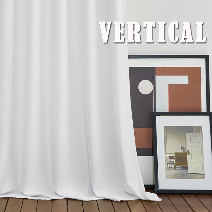 RYB Home White Velvet Curtains 96 inches Long for Bedroom - Luxury Light Reducing Vertical Back Tab Drapes Simple Home Decoration for Sliding Door Living Room, W52 x L96, 2 Pieces