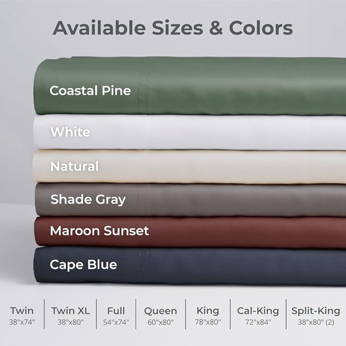 Cariloha Aloha Soft 4-Piece Sheet Set | White | King | Made from 100% Viscose derived from Bamboo | Introductory Sheet Line