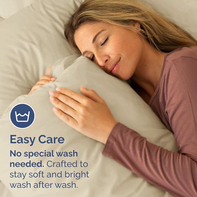 Queen Pillow Cases Set of 4 - Ultra Soft Hotel Quality Pillowcase Covers - Comfy, Cozy & Wrinkle Free - Shrinkage, Stain and Fade Resistant - Machine Washable Pillow Protectors - 4 Piece Set - Cream