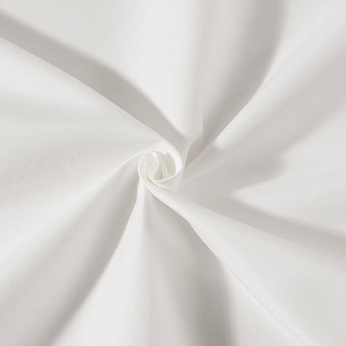 TSUTOMI Ivory Ruffled Bed Skirt - Queen Size, 12 Inch Drop, Split Corners