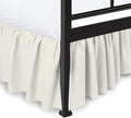 Ruffled Bed Skirt with Split Corners, Ivory, Queen 14 Inch Drop Bedskirt, Hotel Quality Brushed Microfiber Wrinkle Free Dust Ruffle Bed Skirt Queen Size