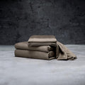 LUXOME Luxury Sheet Set | 100% Rayon (Viscose) from Bamboo | California King - Truffle | Deep Pockets | 4-Piece Set (Fitted, Flat, 2 Pillowcases)
