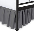 Ruffled Bed Skirt with Split Corners, Dark Grey, Queen 18 Inch Drop Bedskirt, Hotel Quality Brushed Microfiber Wrinkle Free Dust Ruffle Bed Skirt Queen Size