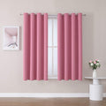 ChrisDowa Grommet Room Darkening Curtains for Bedroom and Living Room - 2 Panels Set Thermal Insulated Blackout Curtains (Pink, 52W x 45L)