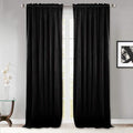 StangH 120 inches Long Black Blackout Velvet Curtains for Living Room, Extra Long Rod Pocket Thermal Insulated Backdrop Curtains for Theater/Bedroom/Sliding Door, W52 x L120, 2 Panels