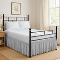 Ruffled Bed Skirt Split Corners with Platform, Tailored Fit Hotel Quality Wrinkle Free Ultra-Soft Microfiber Dust Ruffle, Upto 14 Inch Drop, Full, Light Grey