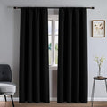 Blackout Curtains 84 Inch Length 2 Panels Set, Black Curtains Thermal Insulated Room Darkening Drapes for Bedroom, Rod Pocket Light Blocking Drapes Living Room Windows(52W × 84L, Black)