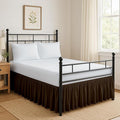 Ruffled Bed Skirt Split Corners with Platform, Tailored Fit Hotel Quality Wrinkle Free Ultra-Soft Microfiber Dust Ruffle, Upto 12 Inch Drop, Twin, Chocolate