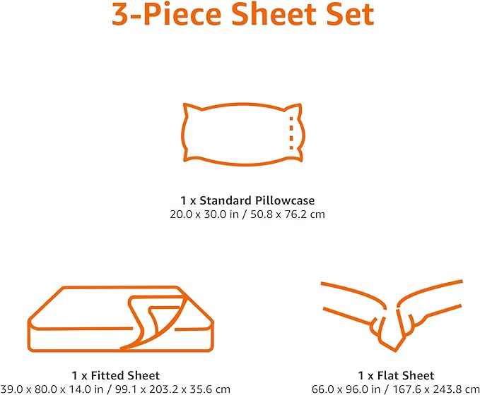 Amazon Basics Lightweight Super Soft Easy Care Microfiber 3-Piece Bed Sheet Set with 14-Inch Deep Pockets, Twin XL, Solid, Chocolate (Pack of 4)