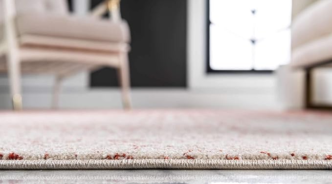 Unique Loom Del Mar Collection Area Rug - Jennifer (6' 1" x 9' Rectangle, Red/ Beige)
