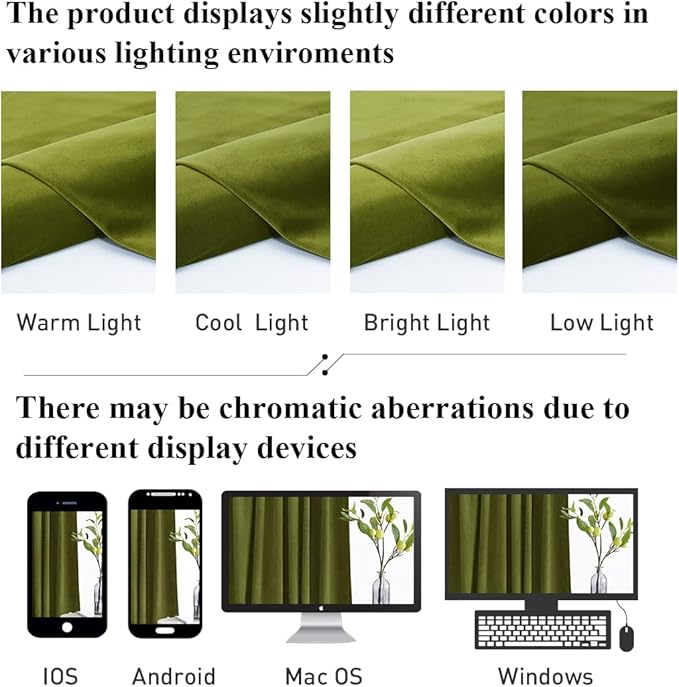 StangH Olive Green Velvet Curtains Light Blocking Bedroom Window Drapes Privacy Thermal Insulated Panels for Living Room Christmas Decor, W52 x L84, 2 Panels