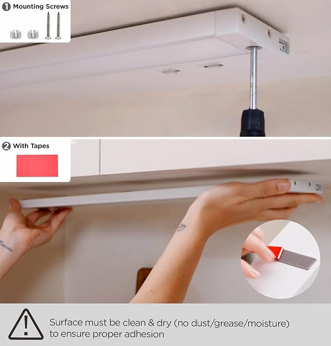 12 Inch Under Cabinet Lighting Plug in, 7W 120V 3 Color 3000K/4000K/5000K, 3 Brightness, Super Bright, Ultra Thin Under Counter Lights for Kitchen, Linkable LED Cabinet Light, White 4Pack