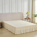 Bed Skirt Full Size Ruffled Bed Skirt with Split Corners, Full Bed Skirts 16 Inch Drop with Platform, 16'' Full, Beige