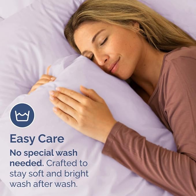 Queen Pillow Cases Set of 2 - Ultra Soft Hotel Quality Pillowcase Covers - Comfy, Cozy & Wrinkle Free - Shrinkage and Fade Resistant - Machine Washable Pillow Protectors - 2 Piece Set - Light Lavender
