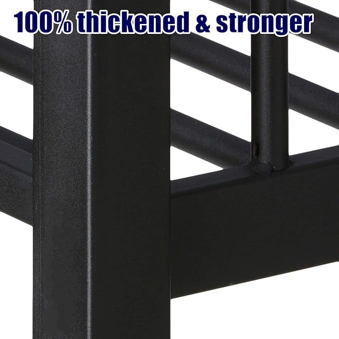 SIGONE Stronger & Safer Heavy Duty Queen Over Queen Size Bunk Bed for Adults Teens, Thickened More Stable Metal Bunkbed Frame (Greater Weight Capacity) (Queen Over Queen-B)