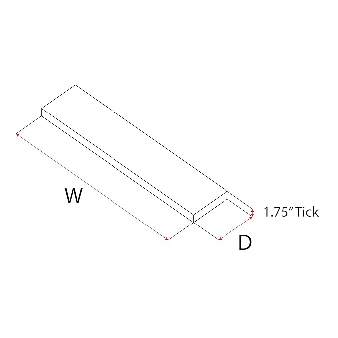URBANDI, Rustic Floating Shelves, Set of 2, Hidden Bracket, Solid Wood, Heavy Duty, Wall Mounted Shelves, (Brown, 36Wx6D)