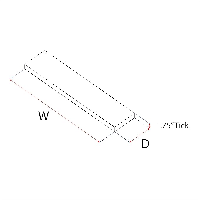 URBANDI, Rustic Floating Shelves, Set of 2, Hidden Bracket, Solid Wood, Heavy Duty, Wall Mounted Shelves, (Grey, 36Wx12D)