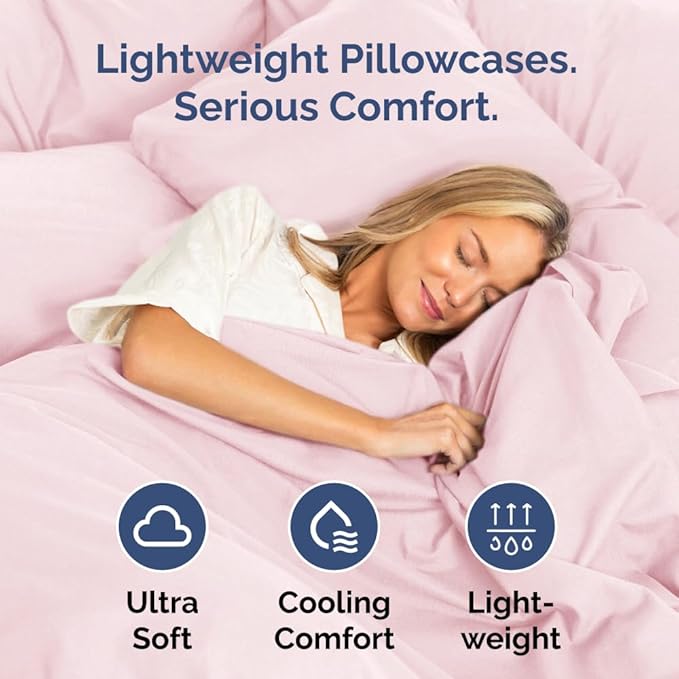 King Pillow Cases Set of 2 - Ultra Soft Hotel Quality Pillowcase Covers - Comfy, Cozy & Wrinkle Free - Shrinkage and Fade Resistant - Machine Washable Pillow Protectors - 2 Piece Set - Lavender Pink