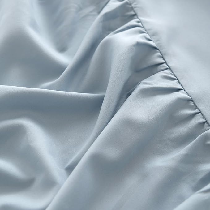 Bed Skirt Queen Size Ruffled Bed Skirt with Split Corners, 14 Inch Drop Dust Ruffle Bed Skirts with Platform, Gathered Style, 100% Microfiber, Grayish Blue