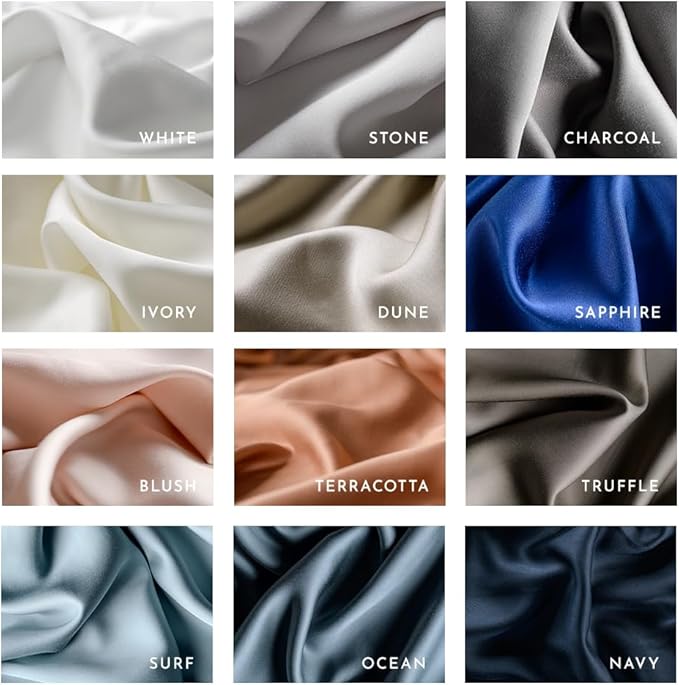 LUXOME 100% Rayon (Viscose) from Bamboo Pillowcase Set (Standard/Queen) | 400 Thread Count | Moisture-Wicking | Envelope Closure | Surf