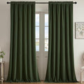 Joydeco Dark Olive Velvet Curtains 108 inch Length 2 Panels, Luxury Blackout Rod Pocket Thermal Insulated Window Curtains, Super Soft Room Darkening Drapes for Living Room Bedroom,W52 x L108 inches