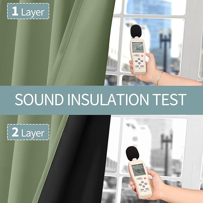 BGment Grass Green Blackout Curtains for Bedroom Spring Curtains for Living Room 63 Inch Length 2 Panels Set, Thermal Insulated Full Room Darkening Soundproof Grommet Drapes (42 x 63 Inch, 2 Panels)